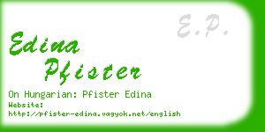 edina pfister business card